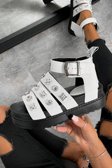 ADA Chunky Western Gladiator Sandals - White