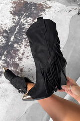 ELISA Western Cowboy Boots - Black