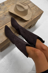 ALBA Cowboy Western Boots - Dark Brown - 4