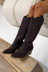 ALBA Cowboy Western Boots - Dark Brown - 3