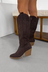 ALBA Cowboy Western Boots - Dark Brown - 2