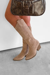 ALBA Cowboy Western Boots - Taupe-5