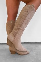 ALBA Cowboy Western Boots - Taupe-6