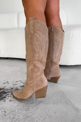 ALBA Cowboy Western Boots - Taupe-7