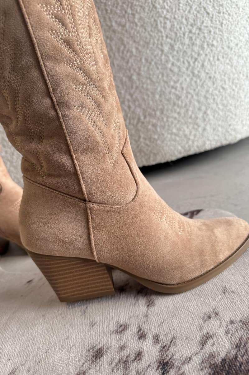 ALBA Cowboy Western Boots - Taupe-9