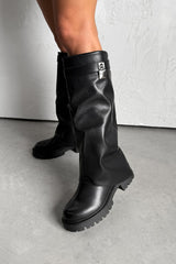 AMARA Flared Platform Boots - Black - 1