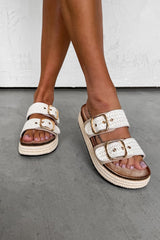 ANA Chunky Rattan Sandals - Beige - 2