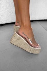 ANGEL Espadrille Wedge Sandals - Nude - 3