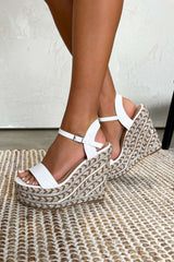 ARI Espadrille Wedge Sandals - White