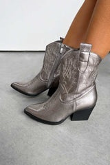 ARIZONA Western Cowboy Boots -  Gunmetal - 2