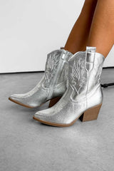 ARIZONA Western Cowboy Boots - Silver - 2