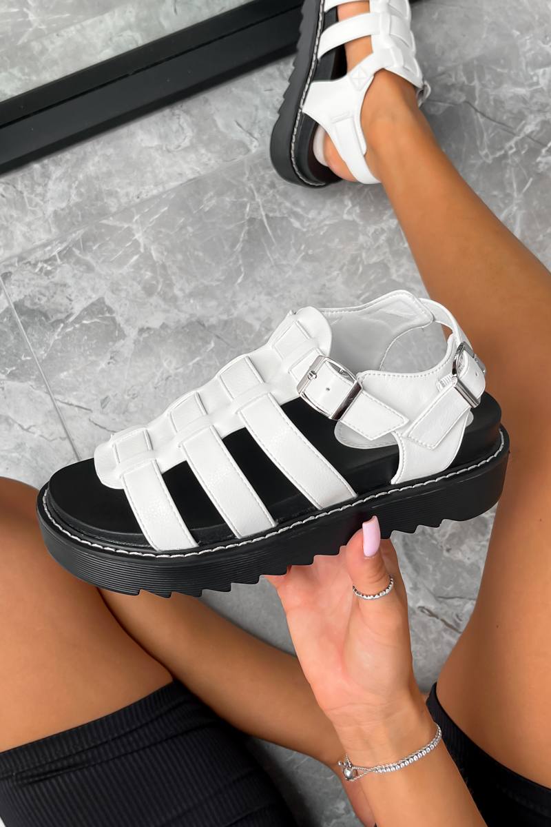 Sandali Gladiator In Pelle Scamosciata Donna, Nero | Milano - Foto 1