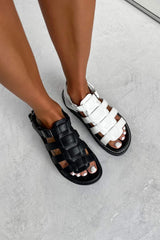 BLADE Chunky Gladiator Buckle Sandals - Black PU - 5