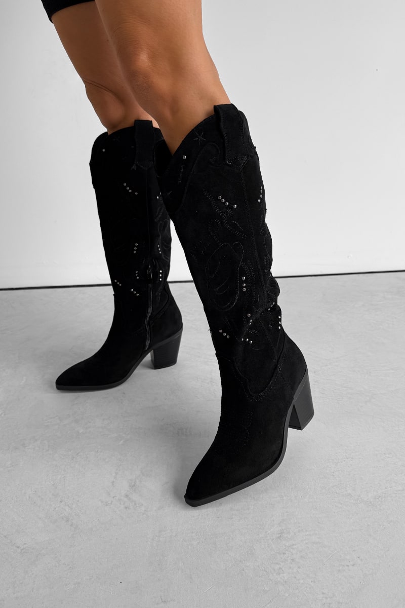BLAZE Cowboy Western Boots - Black