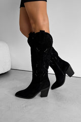 BLAZE Cowboy Western Boots - Black - 2