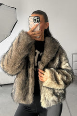 BLIZZARD Faux Fur Jacket - Brown