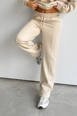 Bomber Jacket Jogger Tracksuit Set - Beige - 2