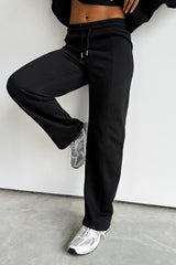 Bomber Jacket Jogger Tracksuit Set - Black - 4