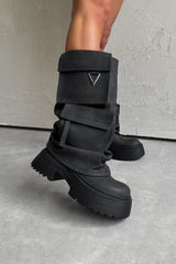 CONTROL Pocket Chunky Platform Boots - Washed Black - 2