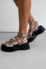CHERIE Chunky Platform Sandals - Snake