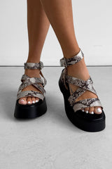 CHERIE Chunky Platform Sandals - Snake - 2
