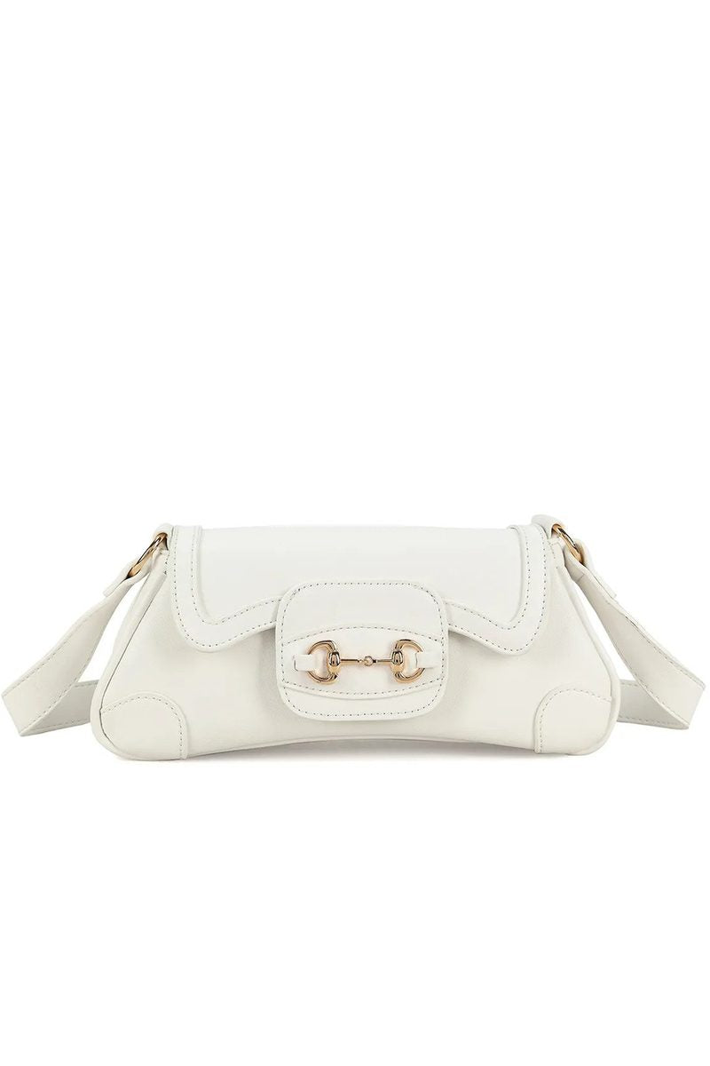 Cross Body Chain Detail Bag - White