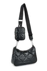 Cross Body Pocket Detail Bag - Black - 1