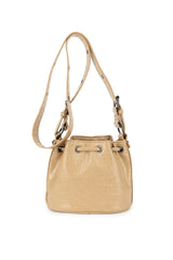 Cross Body Drawstring Studded Bag - Nude - 1