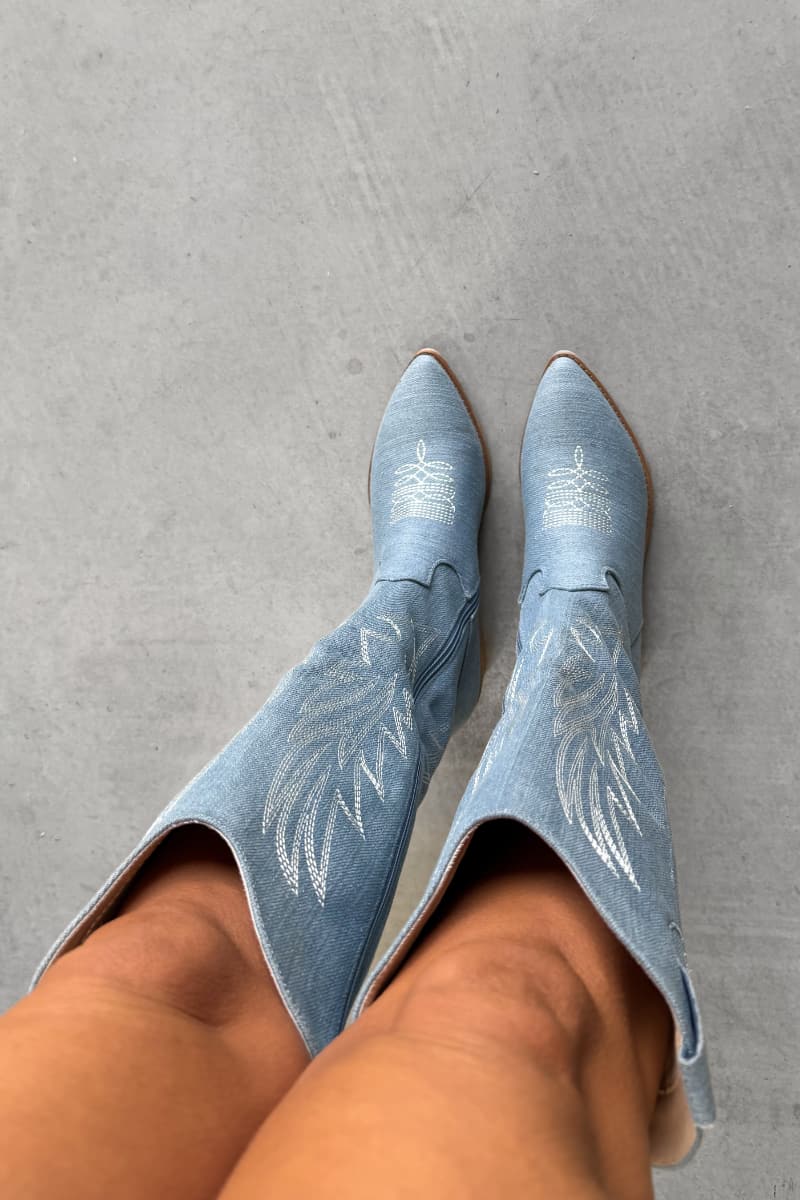 DAKOTA Cowboy Western Boots - Denim - 2