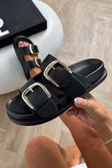 DAYNA Chunky Buckle Sandals - Black