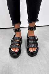 DEFAULT 2.0 Chunky Platform Eyelet Sandals - Black - 2