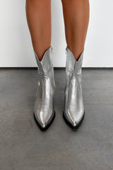 DENVER Western Cowboy Boots - Silver - 2