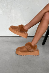 DREAMER Mini Platform Ankle Slippers - Chestnut - 1