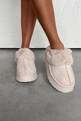 DREAMER Mini Platform Ankle Slippers - Beige - 2