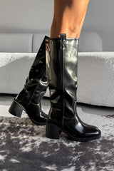 ELIZA Knee High Boots - Black PU - 2