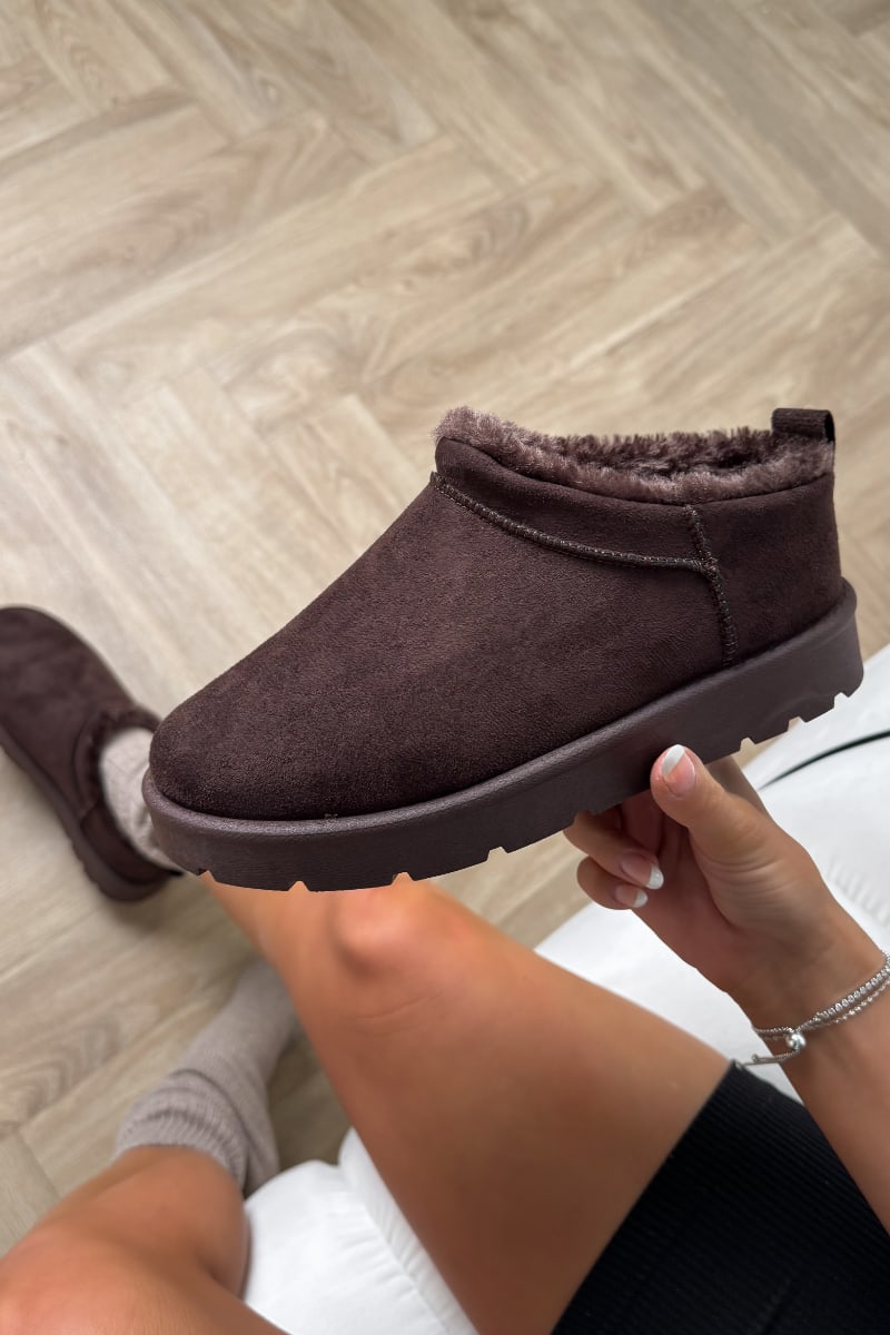 EVLYN Mini Faux Fur Ankle Boots - Brown - 2
