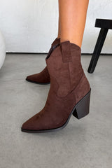 GEORGIA Ankle Western Cowboy Boots - Brown - 1