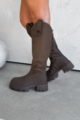 GIGI Chunky Platform Boots - Brown - 1