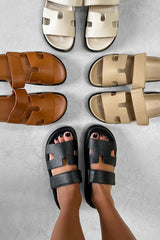 HALLIE Gladiator Strap Sandal - Black - 1