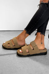 HARLOW Gladiator Velcro Strap Sandal - Taupe-3