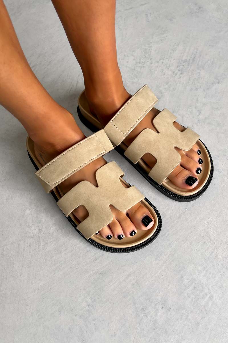 HARPER Gladiator Strap Sandal - Beige - 1