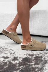 HARRIET Suede Outdoor Slipper Clog - Beige - 1