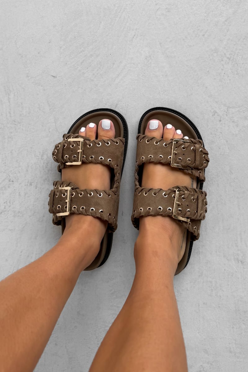HARRIET Gladiator Strap Sandal - Taupe