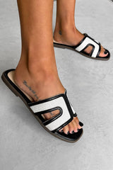 HONEY Gladiator Slider Sandals - Black - 1