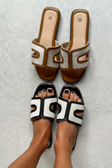 HONEY Gladiator Slider Sandals - Black - 3