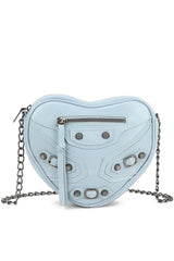 Heart Shaped Cross Body Bag - Blue
