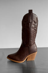 SANDY Cowboy Western Boots - Dark Brown-3