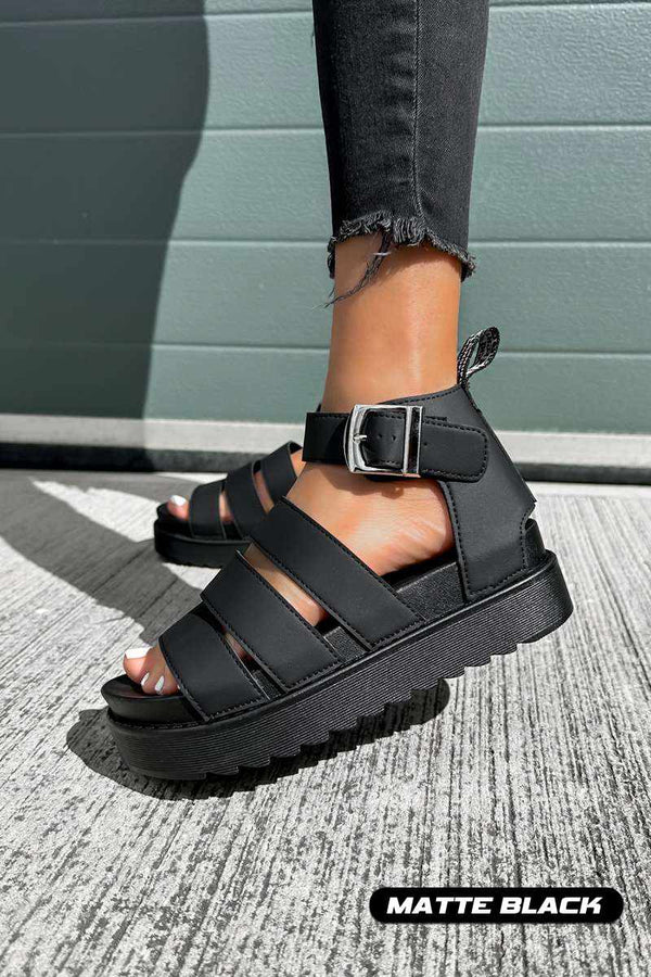 IMMI Chunky Gladiator Sandals - Black Matte