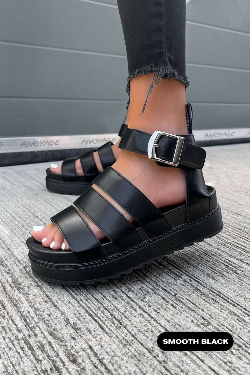 IMMI Chunky Gladiator Sandals Black Smooth