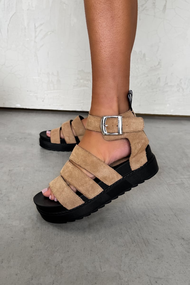 IMMI Chunky Gladiator Sandals - Camel Suede